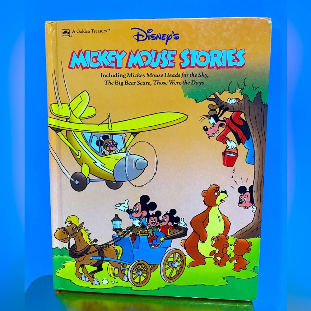 DISNEY’S MICKEY MOUSE STORIES  VTG 1989 A GOLDEN TREASURY HARDCOVER STORYBOOK